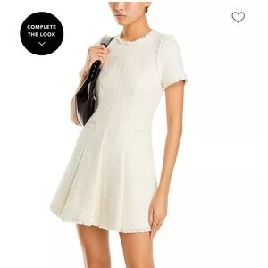 Cinq a Sept Nova Fringe Trim Boucle Mini Dress